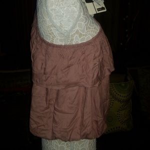 Off the shoulder rose color top